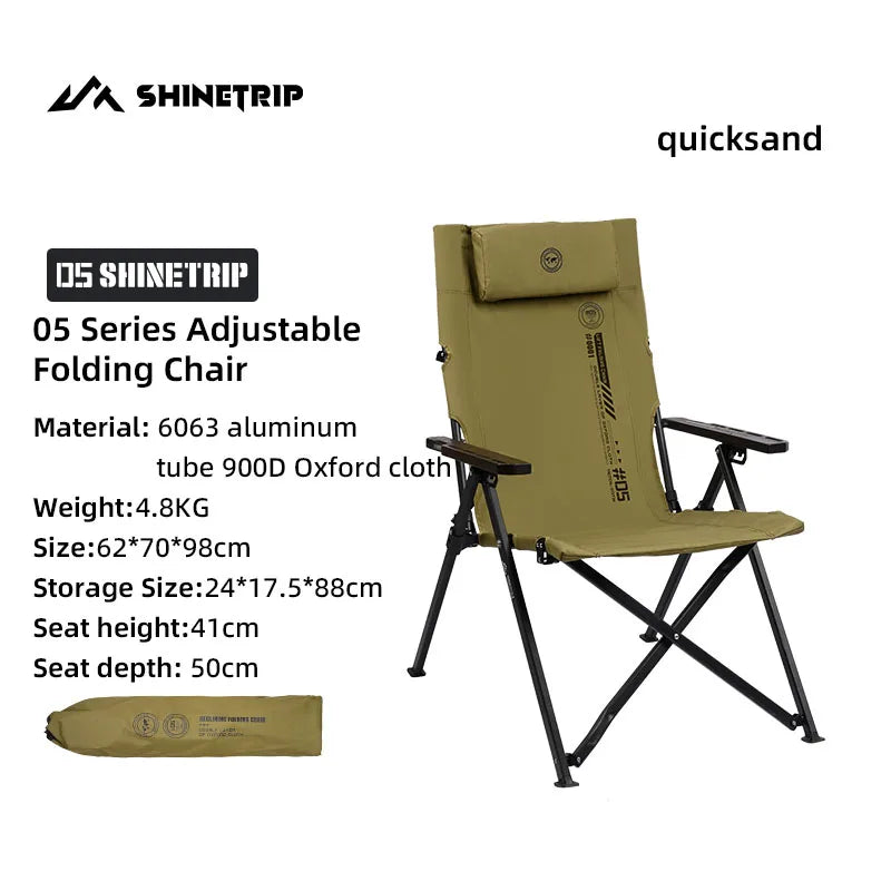 🪑 ShineTrip Adjustable Folding Chair, Comfort Meets Adventure 🎣🏕️