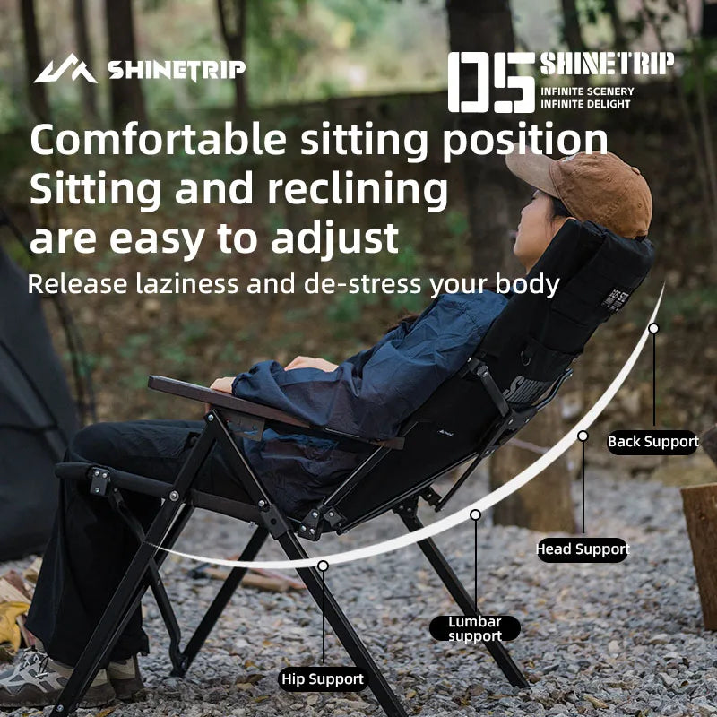 🪑 ShineTrip Adjustable Folding Chair, Comfort Meets Adventure 🎣🏕️