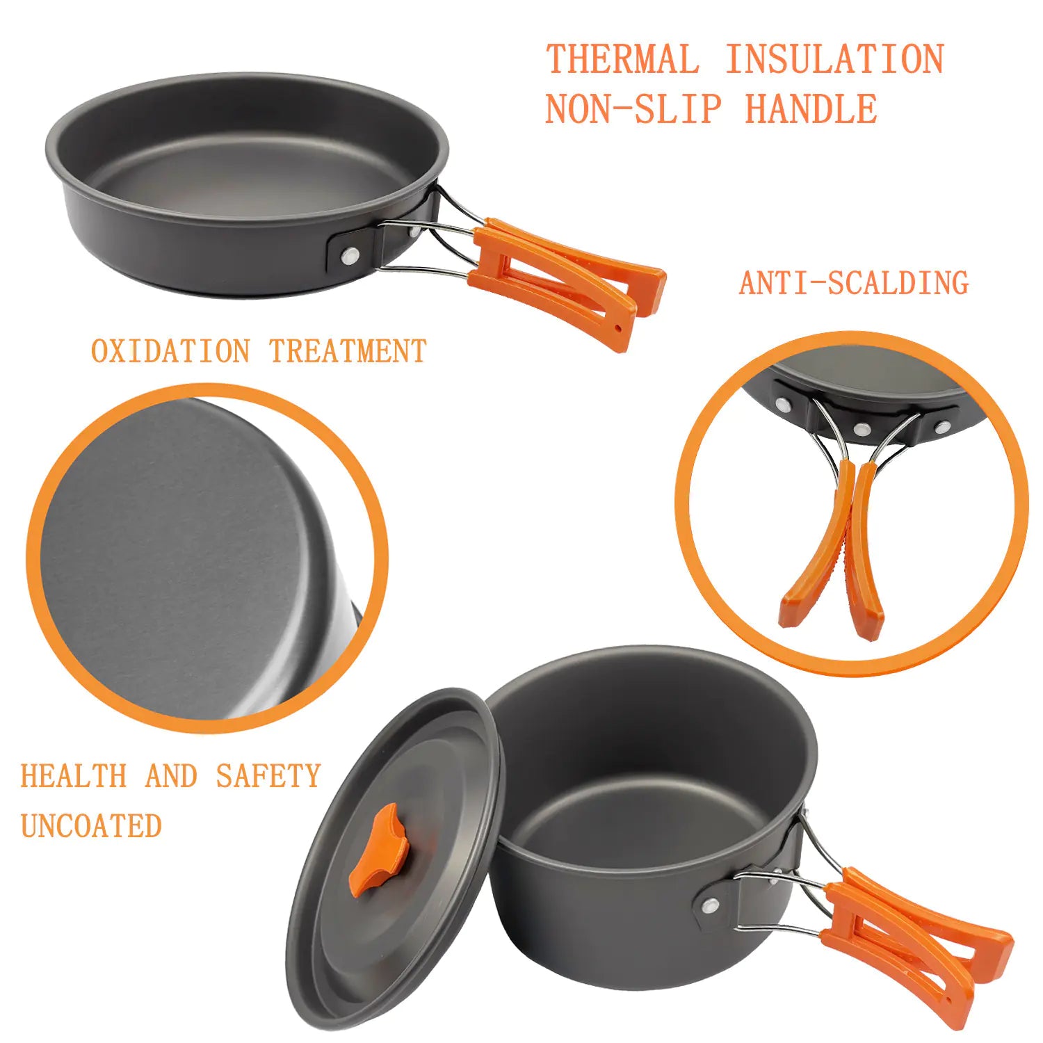Outdoor Camping Cookware Set with Kettle