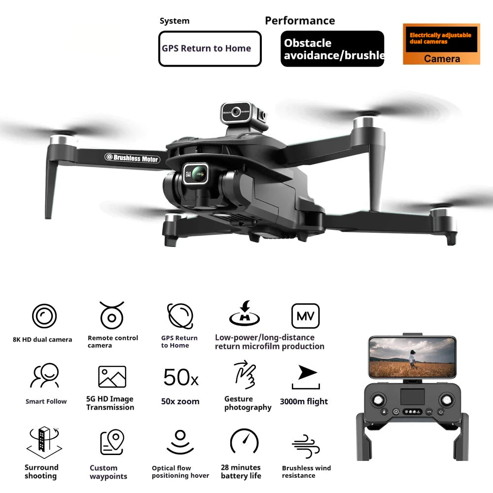 8K Drone with GPS