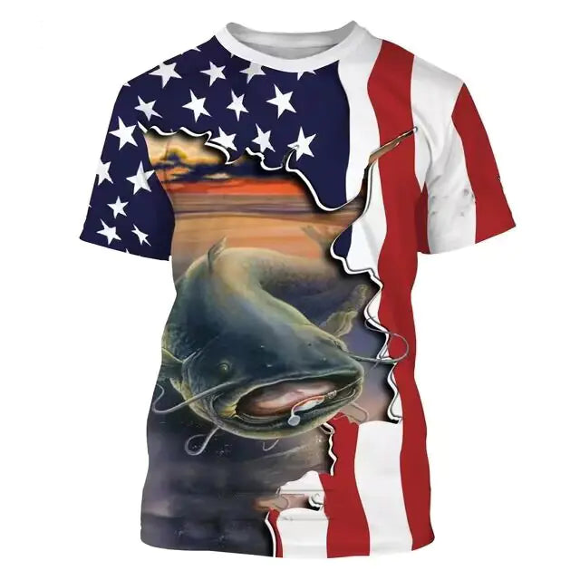 🎣 Fishing Printed T-Shirt ☀️
