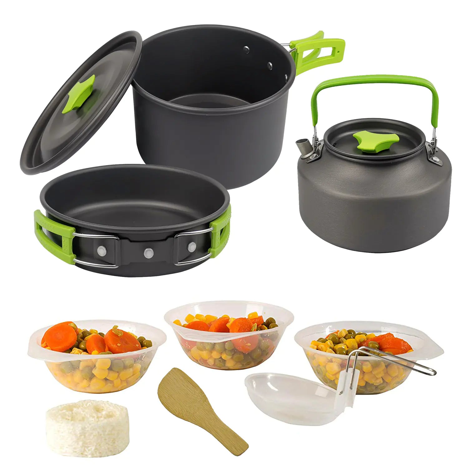 Outdoor Camping Cookware Set with Kettle