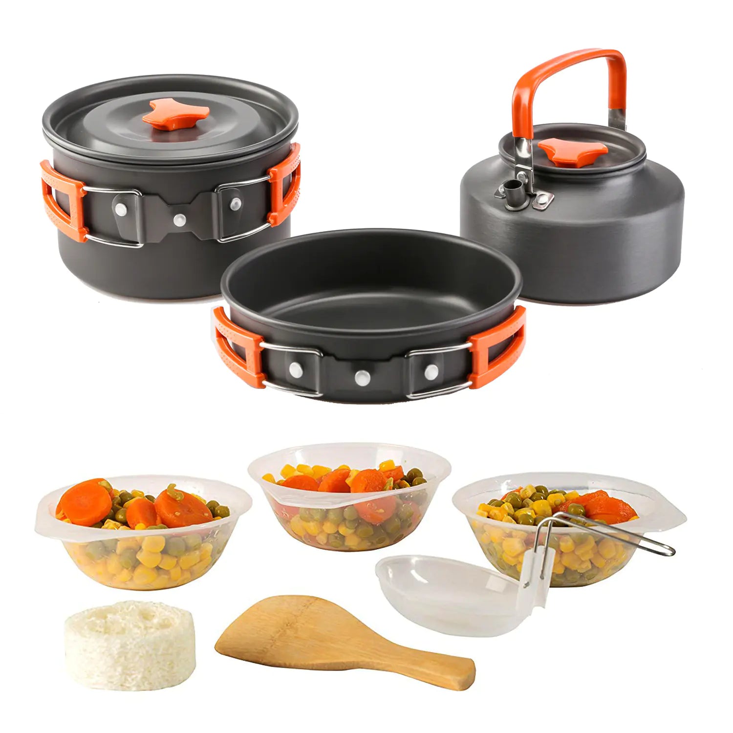 Outdoor Camping Cookware Set with Kettle