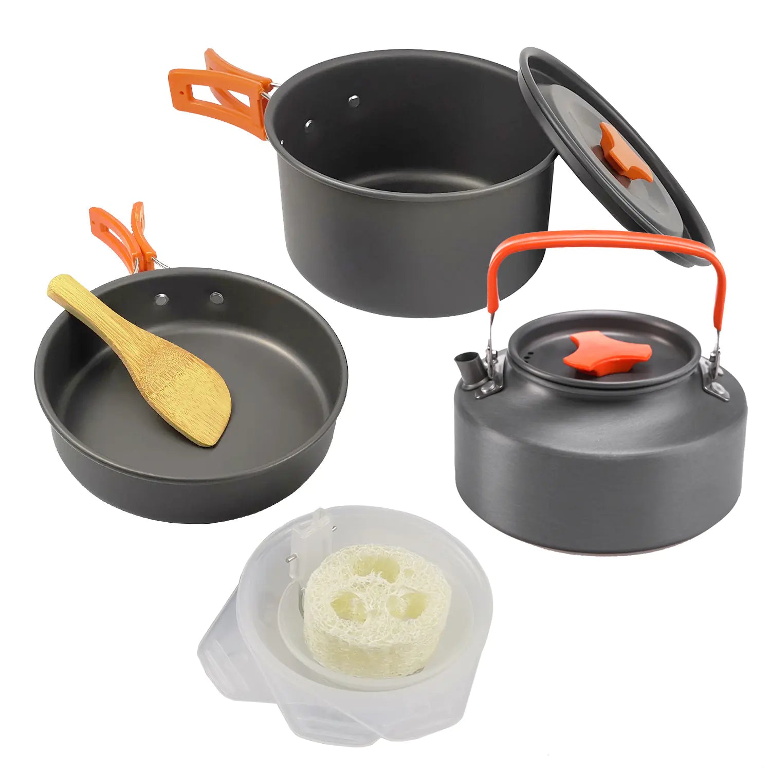 Outdoor Camping Cookware Set with Kettle